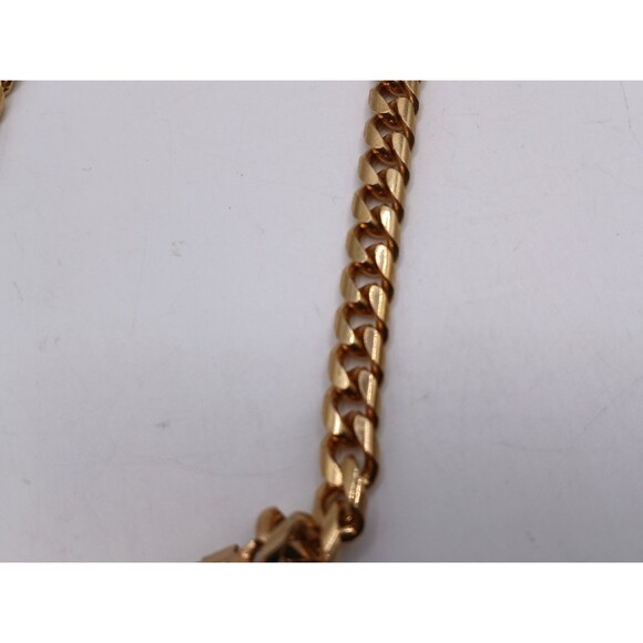 Beautiful 10" Vintage Gold Tone Avon Boot Anklet Cuban Link Bracelet - Picture 6 of 13